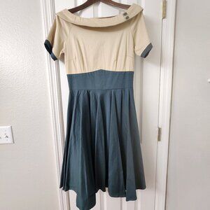 Boat neck 50s style dress size US 8 / UK 12
